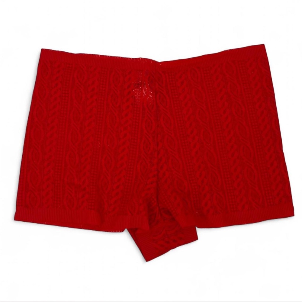 Aerie Red Crochet Knit Bikini Boyshort Underwear – Size Large NWT - Picture 4 of 5